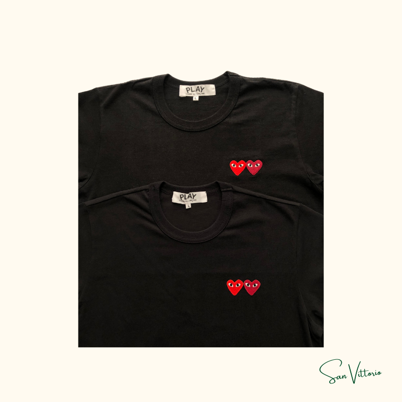 Camiseta "Double Hearts" CDG (Open Box)