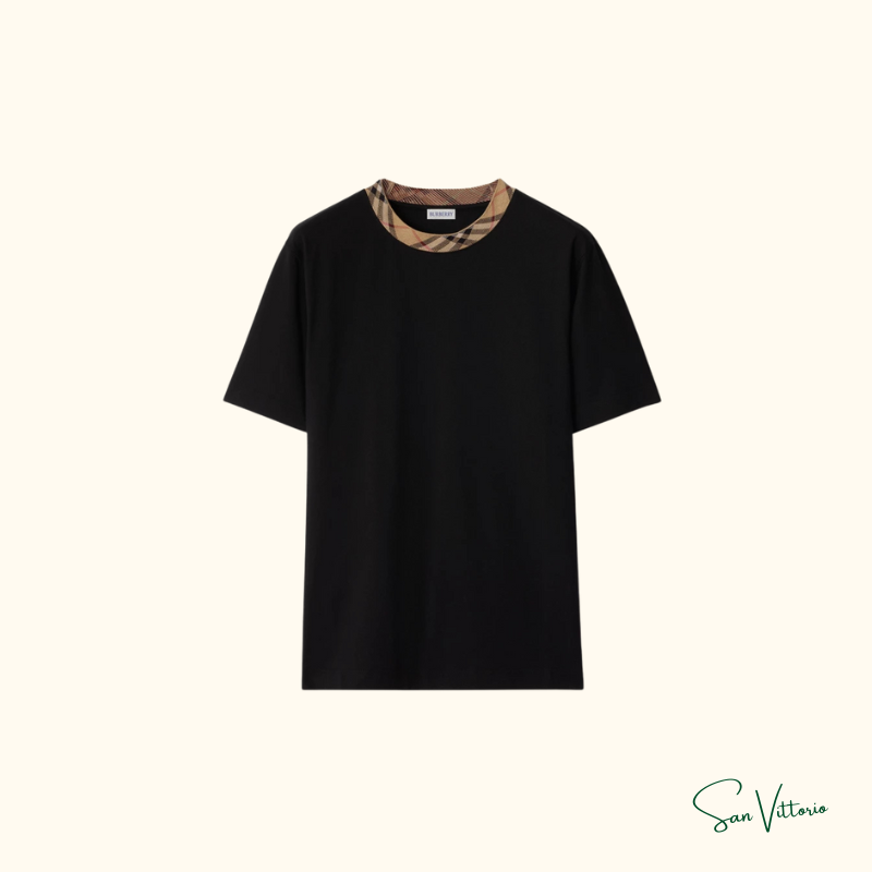Camiseta Detalhe Xadrez Burberry