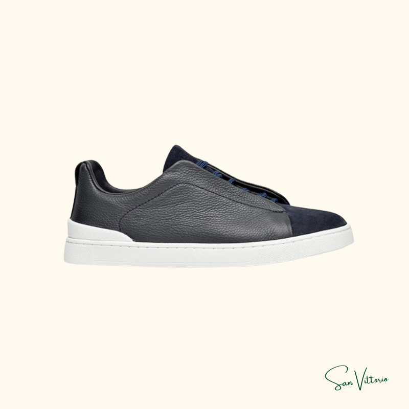 Tênis "Triple Stitch" Zegna Camurça/Couro