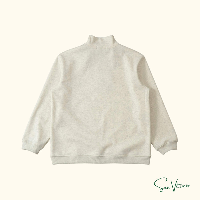 KIT RL 1! Suéter Meio Zíper Ralph Lauren Bege + Camiseta "Bear Jersey" Ralph Lauren Azul